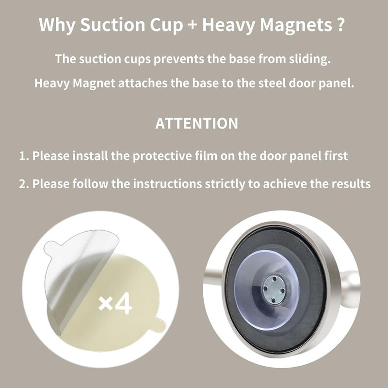 INSFITY Heavy Duty Magnetic Curtain Rods for Metal Door (16-28" Pack 2 Nickel) Magnetic Cafe Curtain Rod with Strong Magnet & Suction-Cup (Patent Pending) - Image 2